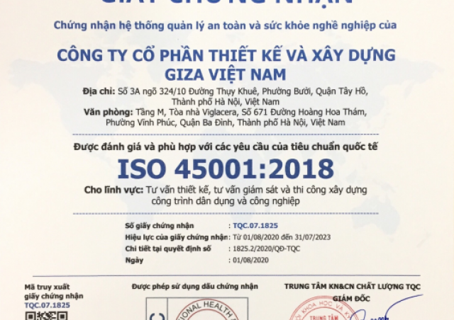 Chứng nhận ISO 45001:2018